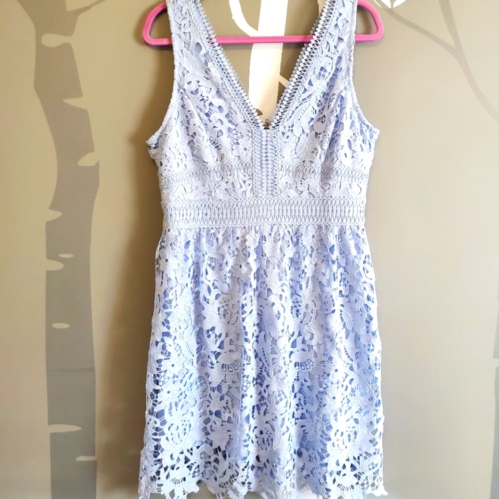 GUESS short cocktail dress - baby blue - size L - Picture 2 of 5
